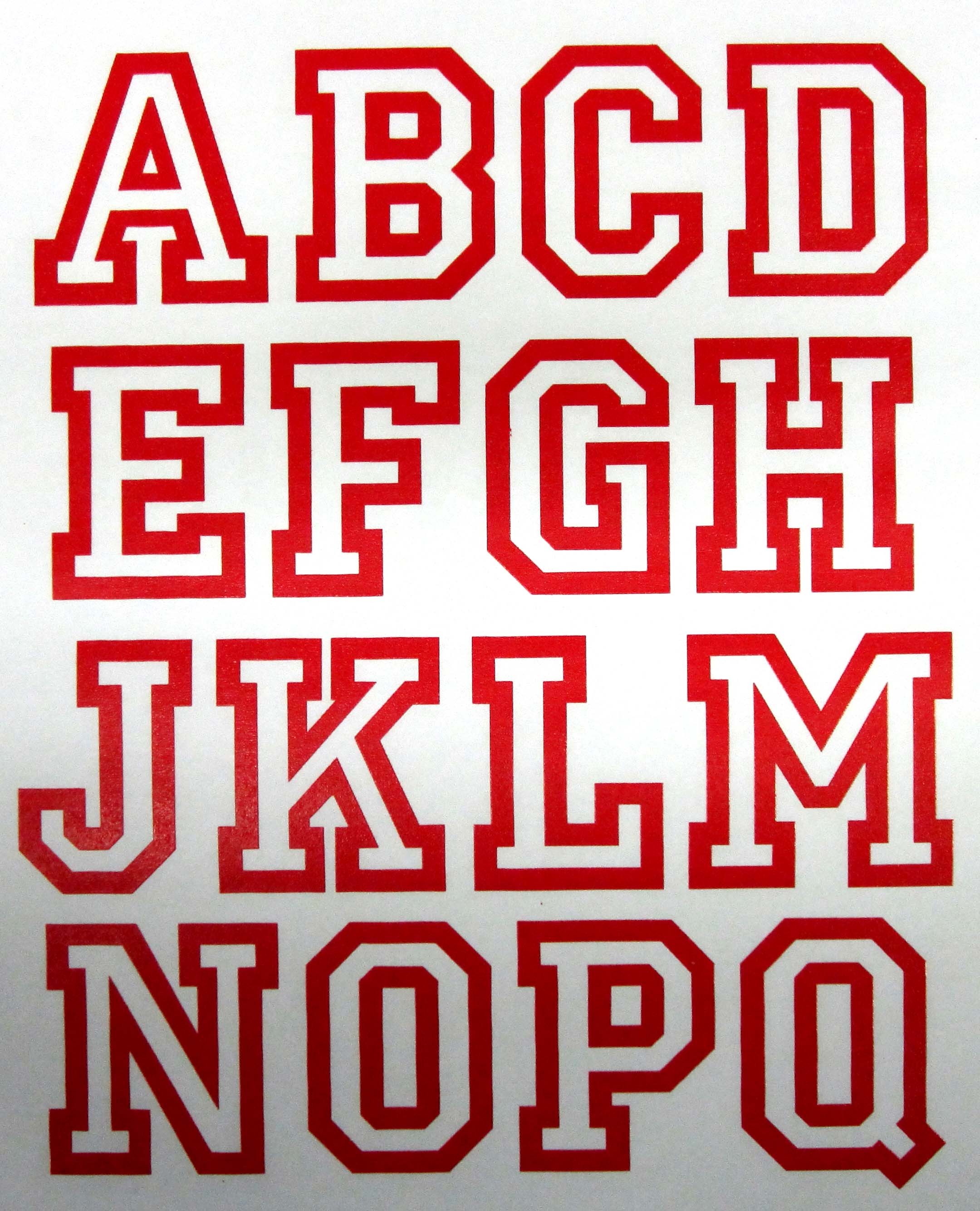Football jersey letter font